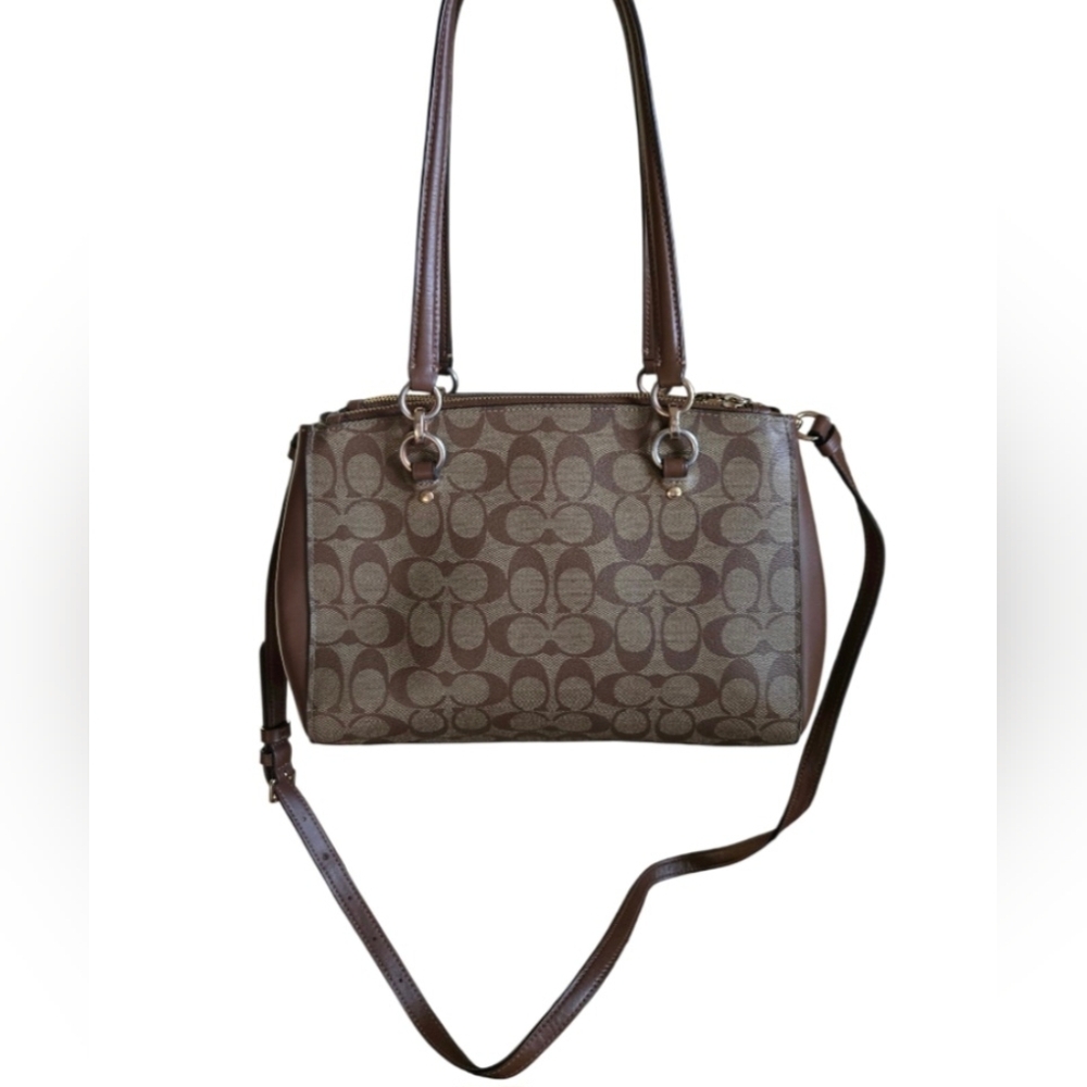 Coach Etta Carry All Tan Signature Shoulder Bag - Picture 4 of 16